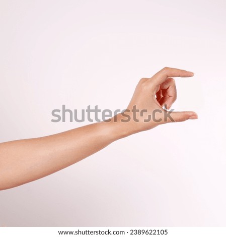 Female hands isolated white background showing poses.