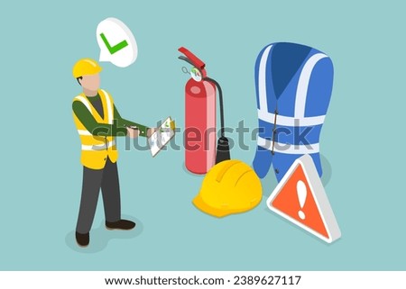 3D Isometric Flat Vector Illustration of Occupational Safety And Health Administration