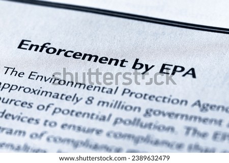 The enforcement by EPA written in legal business law textbook