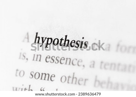 A close-up of a business textbook with the term 'hypothesis' highlighted and focused Royalty-Free Stock Photo #2389636479