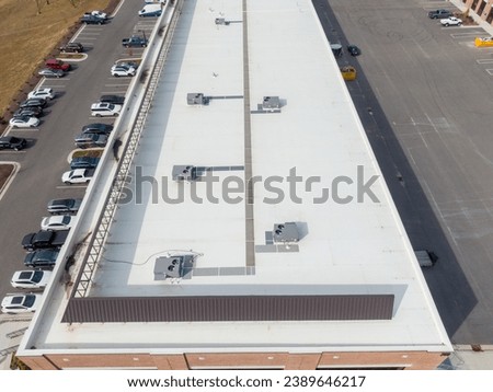 Commercial Roof Stock Drone Photos Royalty-Free Stock Photo #2389646217