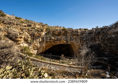 Carlsbad Caverns Entrance On Cloudless Day in New Mexico Royalty-Free Stock Photo #2389659809