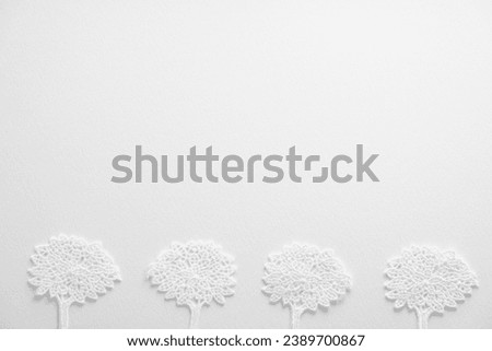 White lace on white background. 