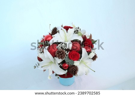 A gift beautifully bouquet on a white screen