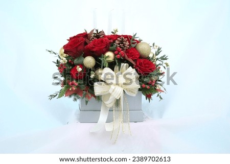 A gift beautifully bouquet on a white screen