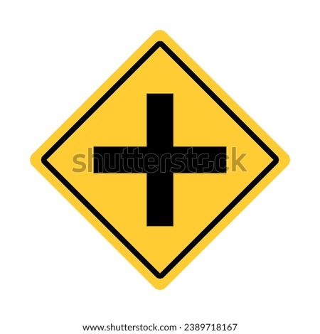Cross Road Sign Traffic Warning Regulatory Sign Signage Vector EPS PNG Transparent No Background Clip Art 