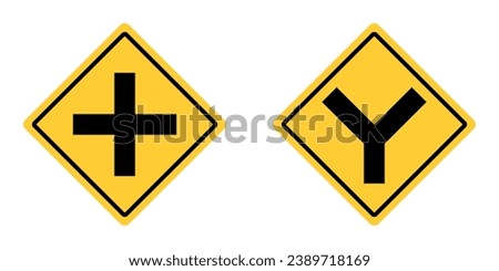 Cross Road Sign Traffic Warning Regulatory Sign Signage Vector EPS PNG Transparent No Background Clip Art 