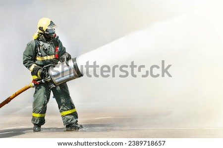 The Fire extinguish the fire with foam in the smoke