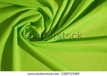 Wrinkled Green Fabric Texture Background