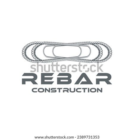 rebar concrete construction logo design vector