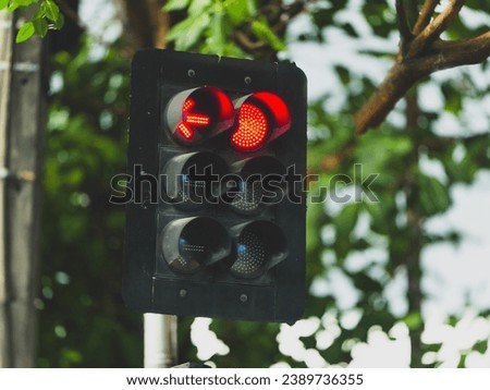 Traffic Light in full stop