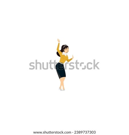 vector set of women's poses with cute movements design