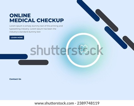Medical social media post template. Modern banner design with colorful ribbon decoration and place for the photo. Suitable for social media, websites, flyers, and banners.