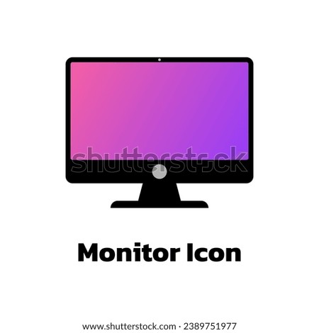 Computer Monitor Vector, Computer Monitor Simple Clip Art, Computer Monitor Icon, Gadget Vector.