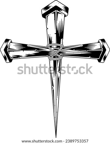 Cross Nail, Faith, Christian Cross, Jesus, Christian Nail Cross, Three Nails Cross, Laser cut file, Faith Jesus, Christian Religious	