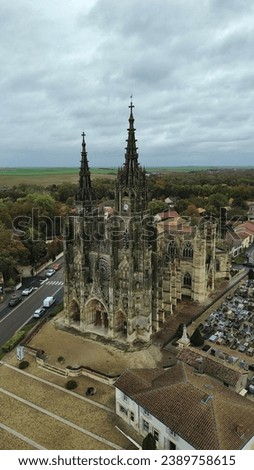 drone photo Basilica Our Lady of Épine, Basilique Notre-Dame de L'Épine France Europe