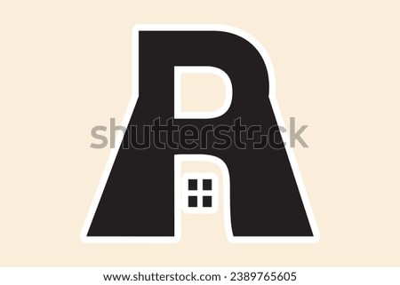 Real estate R letter logo template illustration sticker design icon. R logo sticker design, vector for construction, home, real estate, building, property.