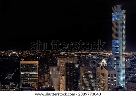 Manhattan New York night view panorama cityscape