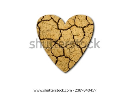 love sign design with cracked earth texture. isolated white background