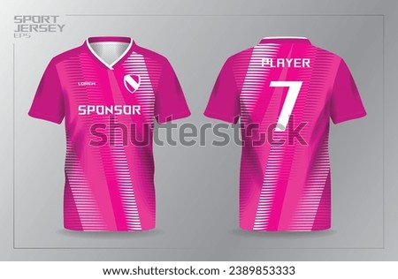 pink jersey for sport apparel and team uniform shirt template