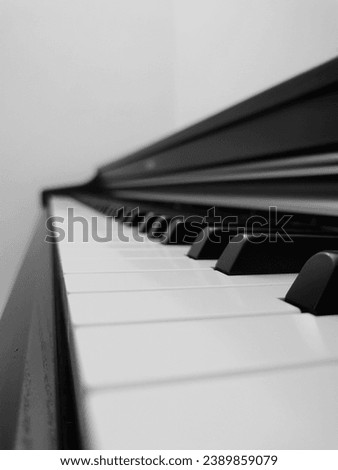 Piano picture in black and white
