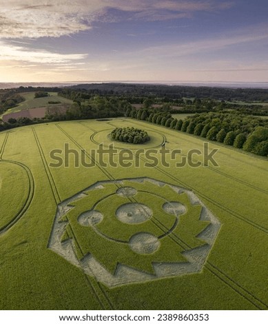 Mysteries in the Fields: Decoding the Enigma of Crop Circles Royalty-Free Stock Photo #2389860353