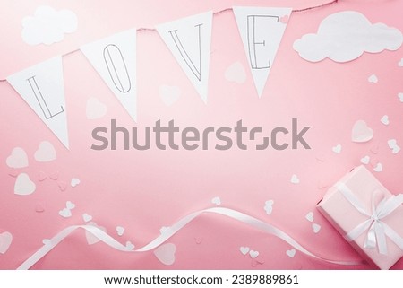 top view paper garland love