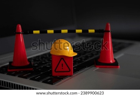 caution alert , system under maintenance , out of service  Royalty-Free Stock Photo #2389900623