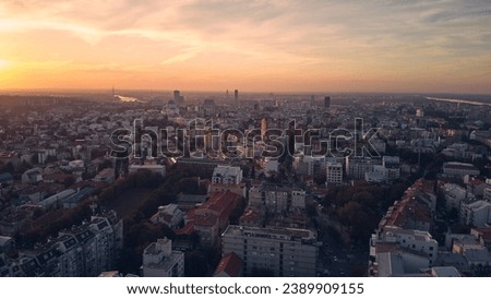 Belgrade city view in golden hour time, capital of Serbia.	
 Royalty-Free Stock Photo #2389909155
