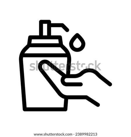 hand sanitizer line icon illustration vector graphic. Simple element illustration vector graphic, suitable for app, websites, and presentations isolated on white background