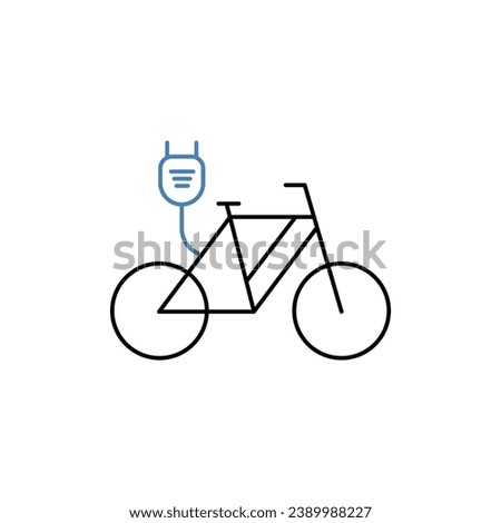 Electric bicycle concept line icon. Simple element illustration. Electric bicycle concept outline symbol design.