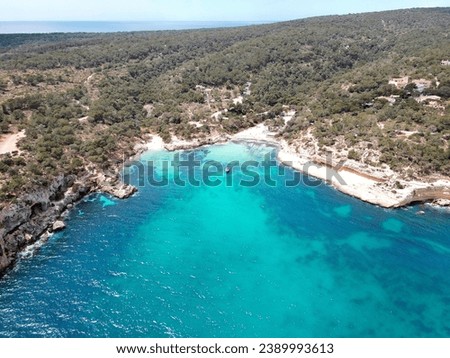 Mallorca paradise tropical bay with caves around