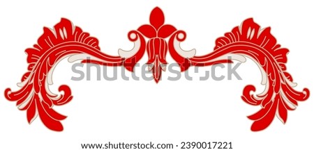 Luxury festive Chinese oriental traditional culture premium classical decoration red gold line art design vector illustration.