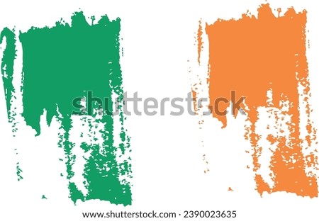Ireland Flag Vector Aesthetic Chalk Scratch