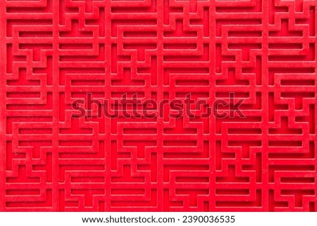 Iron door, Chinese pattern, painted in red texture art background.