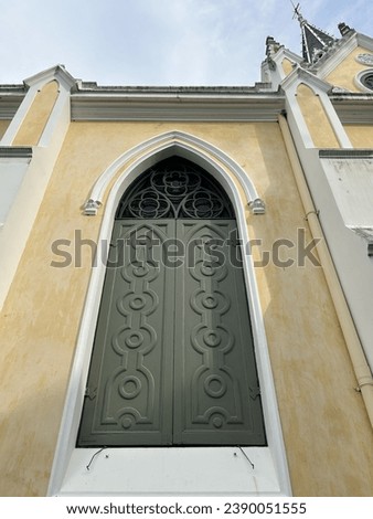 The design of window of the church of Bang Pa-In Palace at Ayuthaya, Thailand