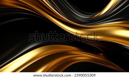 Luxurious golden background with satin drapery. 3d illustration, 3d rendering.3d Abstract Modern Business Background wallpaper background golden with black wavy lines Royalty-Free Stock Photo #2390055309
