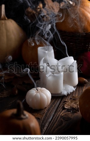 Extinguished candles on the table