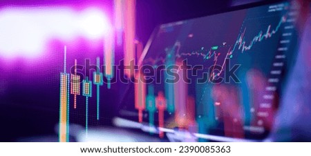 Working as an online trading broker from home. Internet work Royalty-Free Stock Photo #2390085363