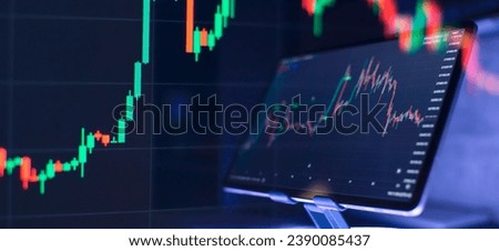 Working as an online trading broker from home. Internet work Royalty-Free Stock Photo #2390085437