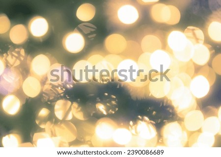 Chirstmas tree and lights and background. gold Red bobble decoration Royalty-Free Stock Photo #2390086689