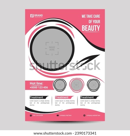 Beauty flyer design template with modern, vector