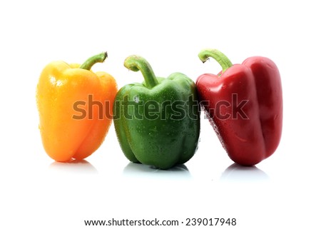 capsicum, bell peppers on isolated background