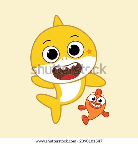 Cute Baby Shark with friends illustrations.