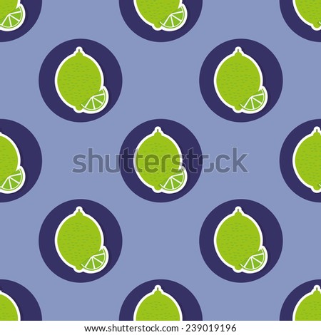 Limes pattern. Seamless texture with ripe limes. Use as a pattern fill