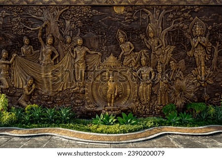 Bintan Island, Indonesia, June 2023 :"Relic of Buddha Ornament at Tanjung Uban City, Bintan"