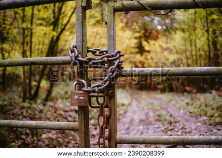 Autumn locked in behind a padlocked gate
