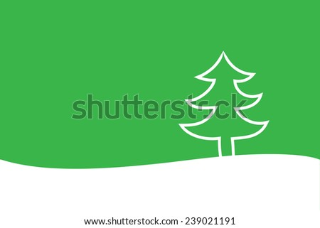 Greeting card template with Christmas tree