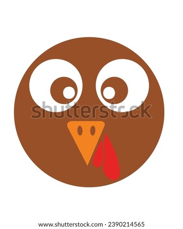Thanksgiving turkey clip art design for T-shirts and apparel, turkey art on plain white background for shirt, hoodie, sweatshirt, postcard, icon, logo or badge