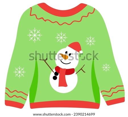 Christmas sweater on isolated white.